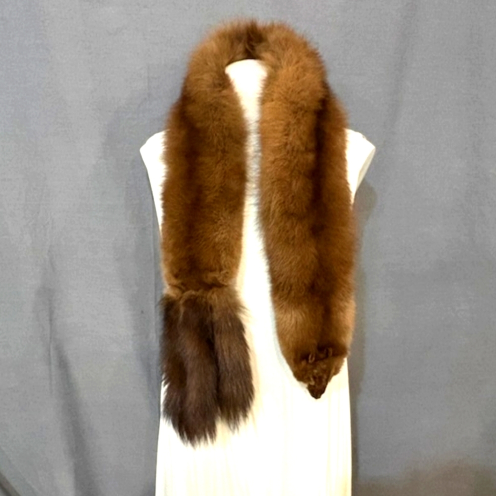 Chic Brown Mink Fur Scarf